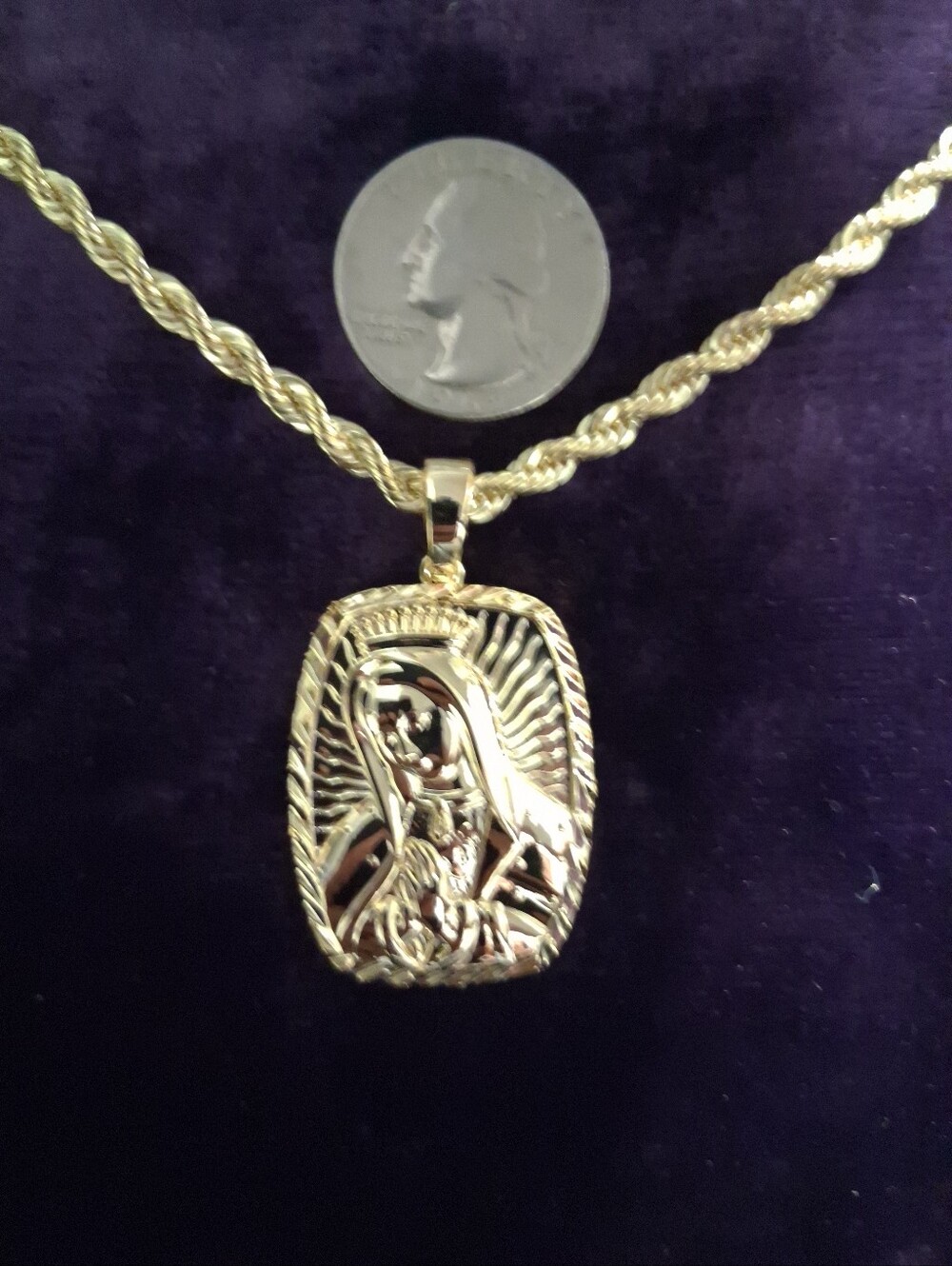 Gold Virgin Mary Pendant Necklace - Women's Religious Jewelry